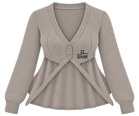 1OVER Longback Cape Knit Cardigan — Greige