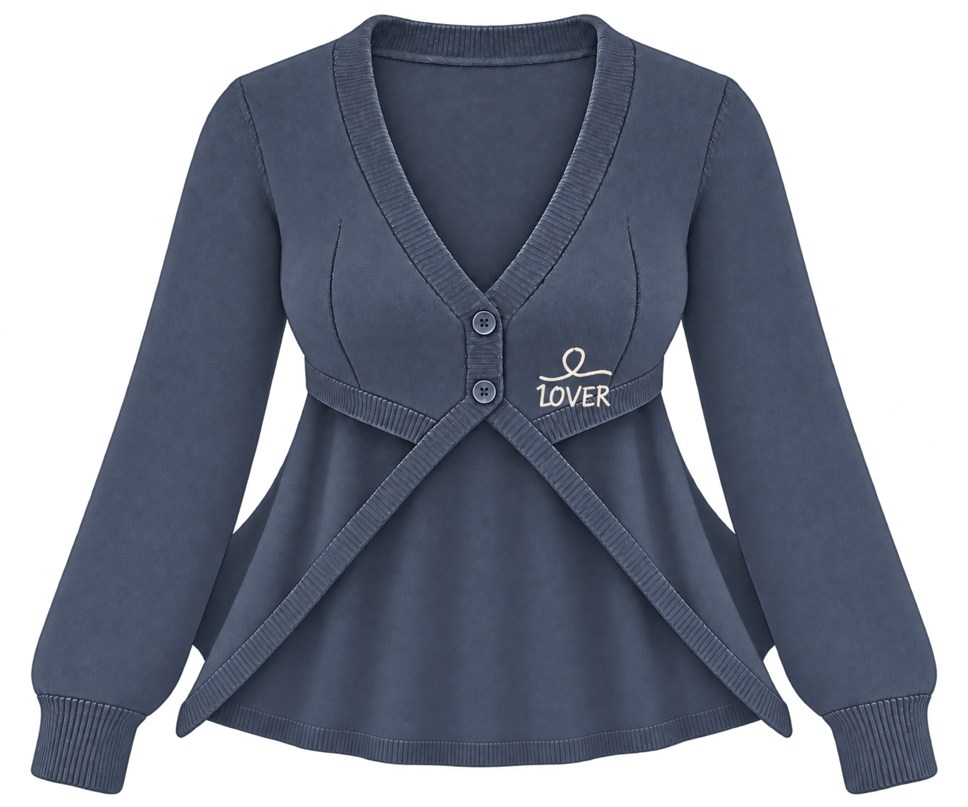 1OVER Longback Cape Knit Cardigan — Slate