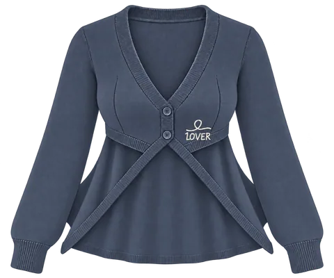 1OVER Longback Cape Knit Cardigan — Slate