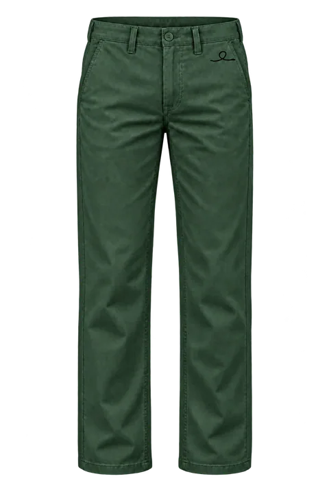 1OVER Ribbon Cotton Chinos — Bottle Green