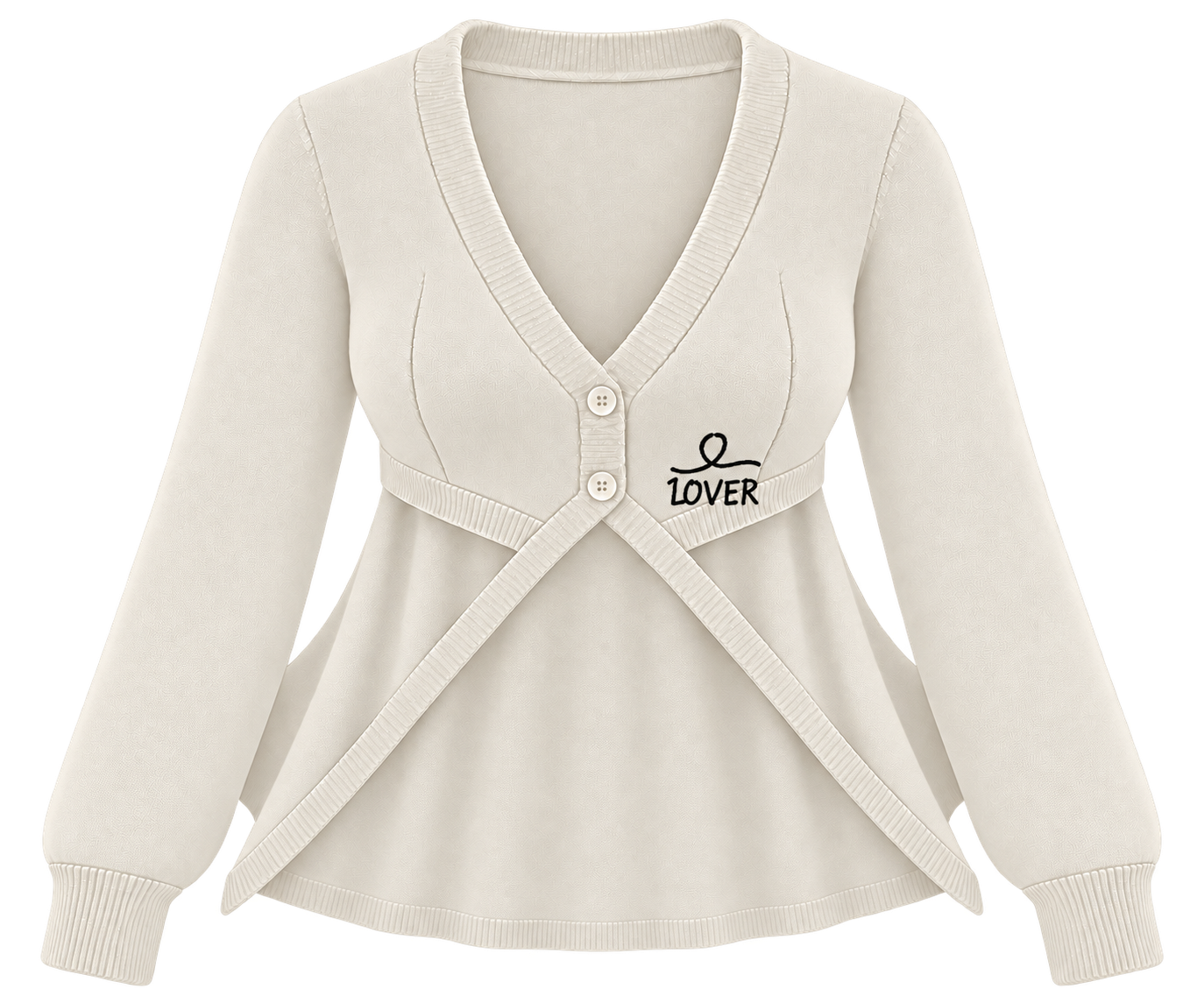1OVER Longback Cape Knit Cardigan — Pearl