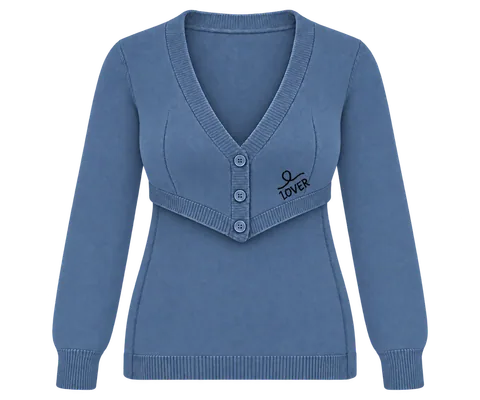 1OVER Longback Cardigan Bra — Denim Blue