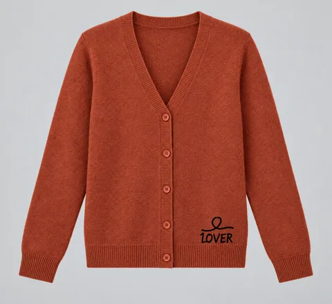 1OVER V-Neck Cardigan — Terracotta