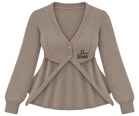1OVER Longback Cape Knit Cardigan — Taupe