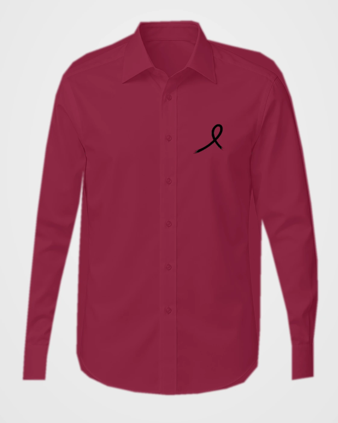 1OVER Ribbon Chest Dress Shirt — Burgundy