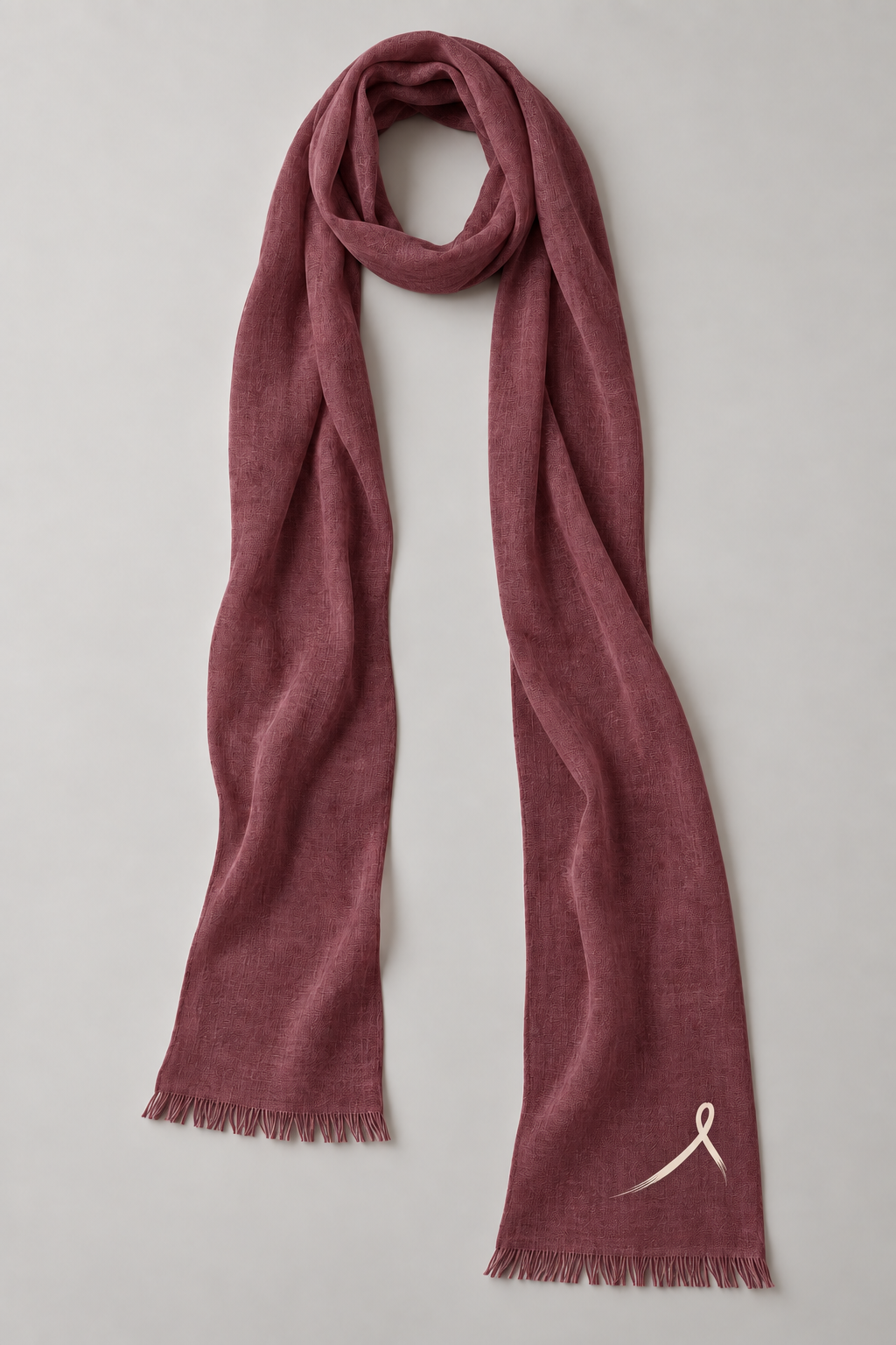 1OVER Ribbon Skinny Scarf — Burgundy