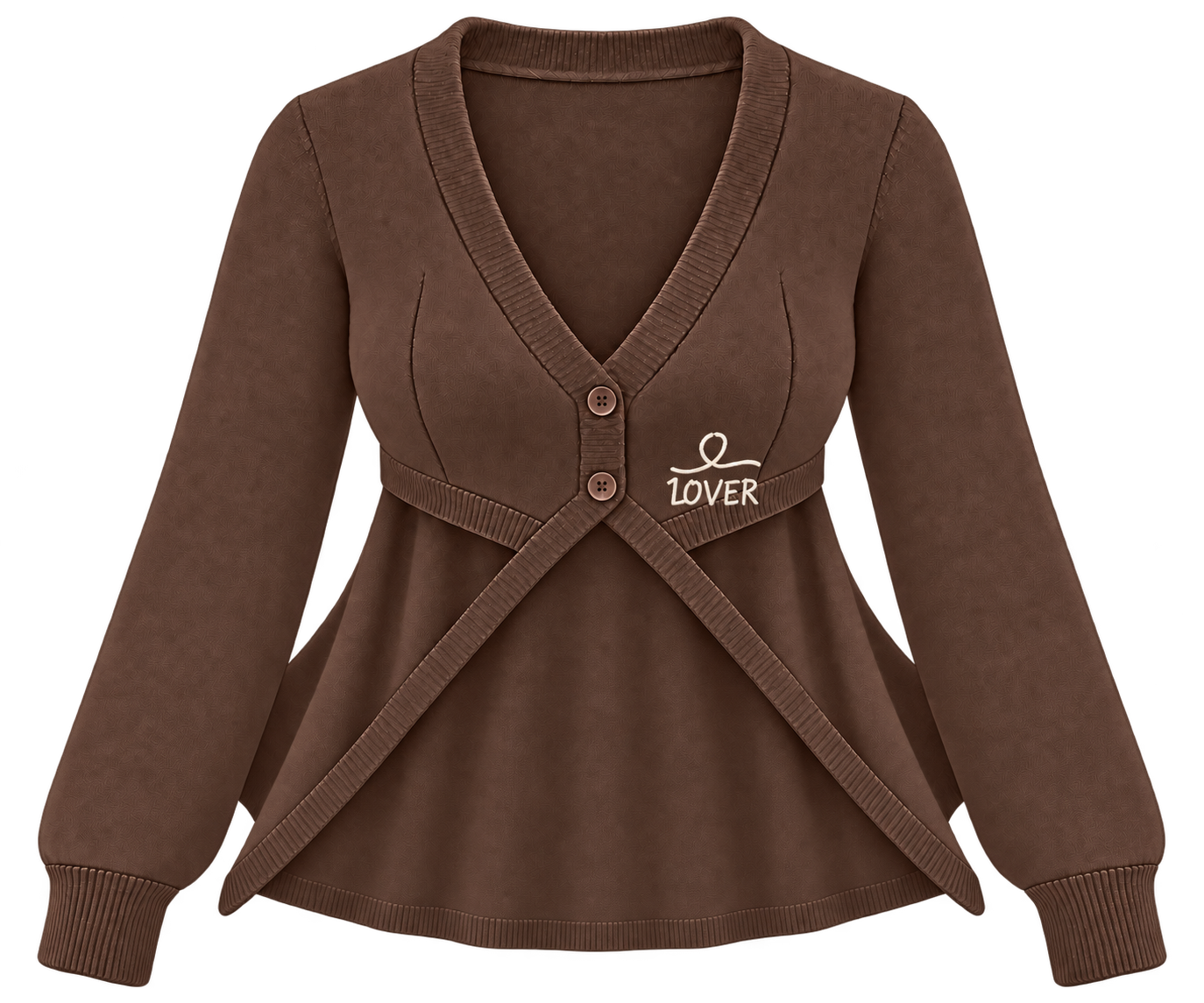 1OVER Longback Cape Knit Cardigan — Cocoa