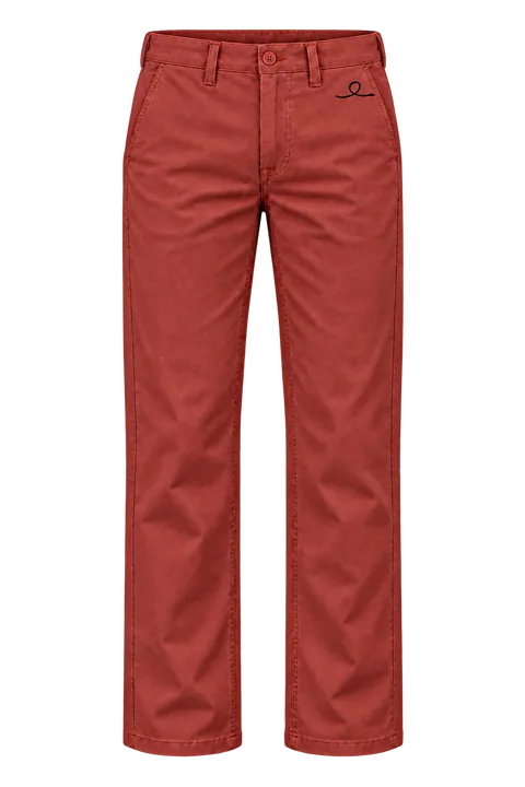 1OVER Ribbon Cotton Chinos — Brick Red