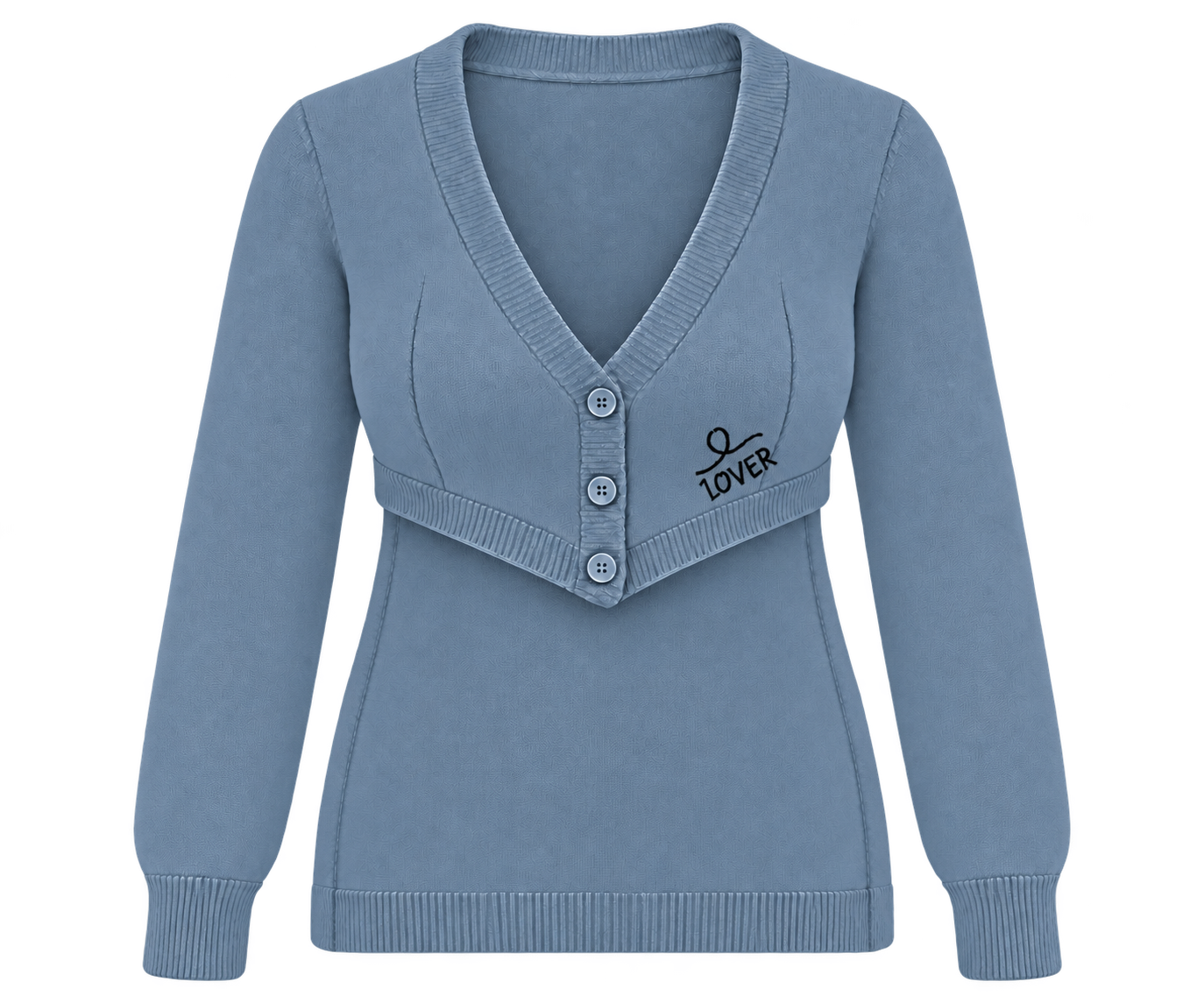1OVER Longback Cardigan Bra — Steel Blue
