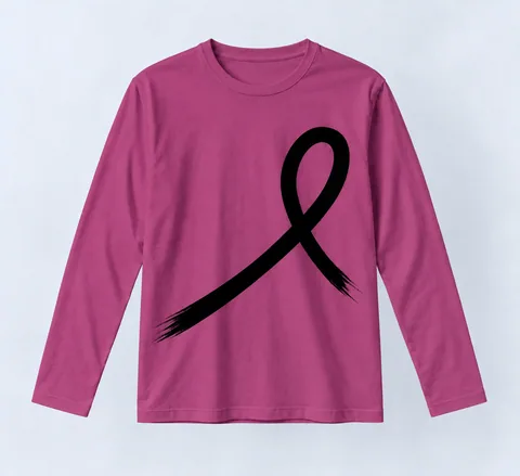 1OVER Ribbon Long Sleeve Tee — Magenta