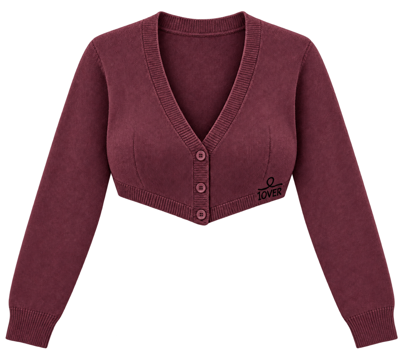 1OVER Cardigan Bra Top — Burgundy