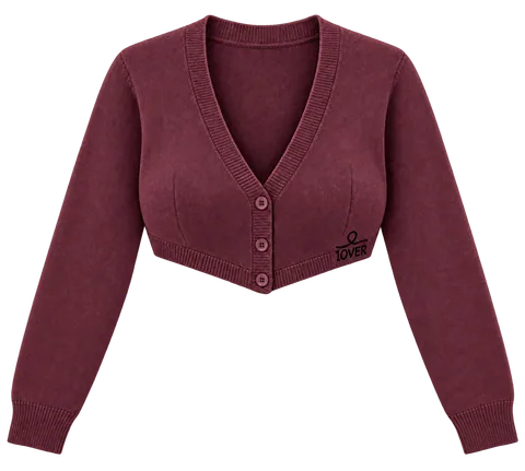1OVER Cardigan Bra Top — Burgundy