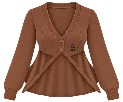1OVER Longback Cape Knit Cardigan — Cinnamon
