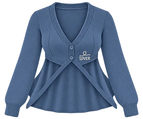 1OVER Longback Cape Knit Cardigan — Steel Blue