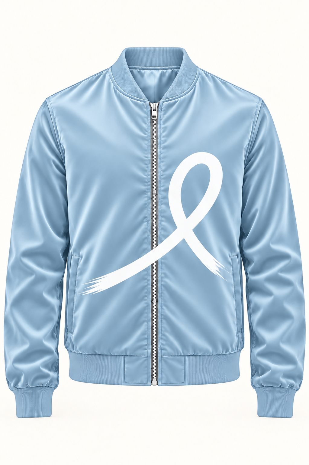1OVER Ribbon Bomber Jacket — Powder Blue