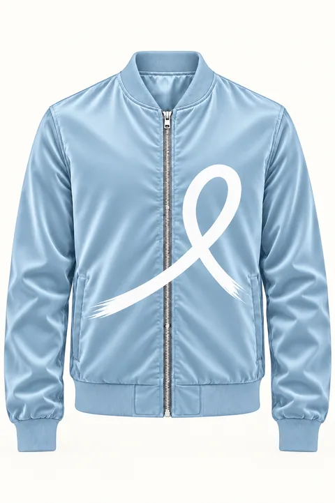 1OVER Ribbon Bomber Jacket — Powder Blue