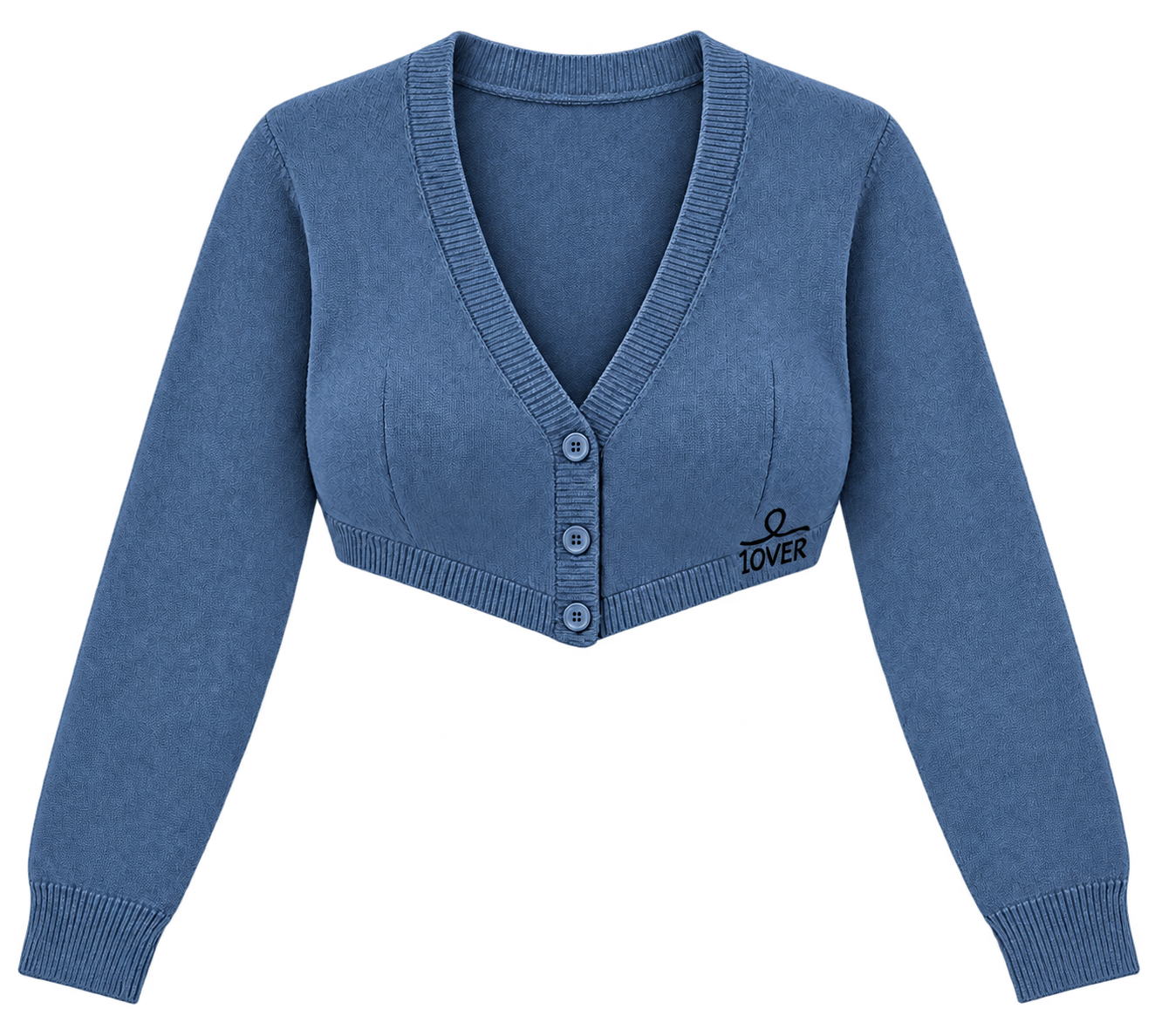 1OVER Cardigan Bra Top — Denim Blue