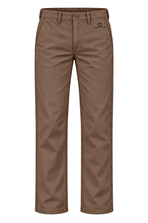 1OVER Ribbon Cotton Chinos — Walnut