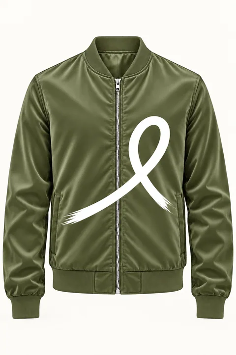 1OVER Ribbon Bomber Jacket — Olive