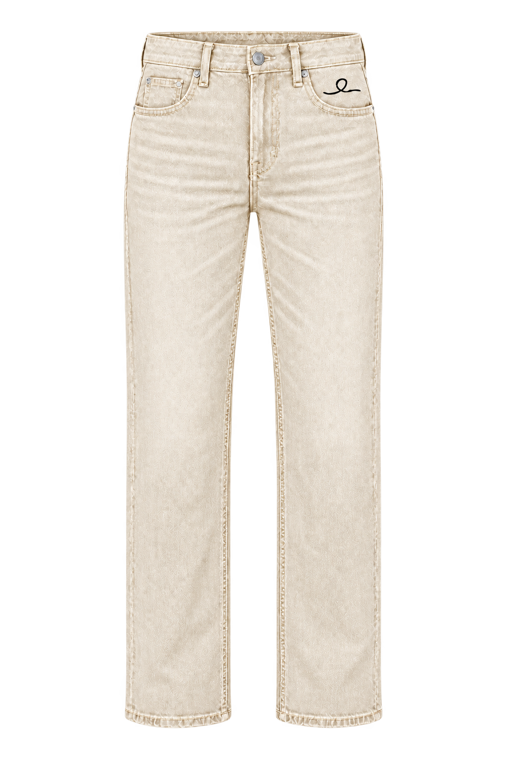 1OVER Ribbon Straight Jeans — Ecru