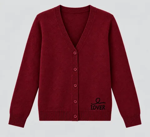 1OVER V-Neck Cardigan — Wine