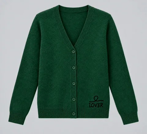1OVER V-Neck Cardigan — Forest